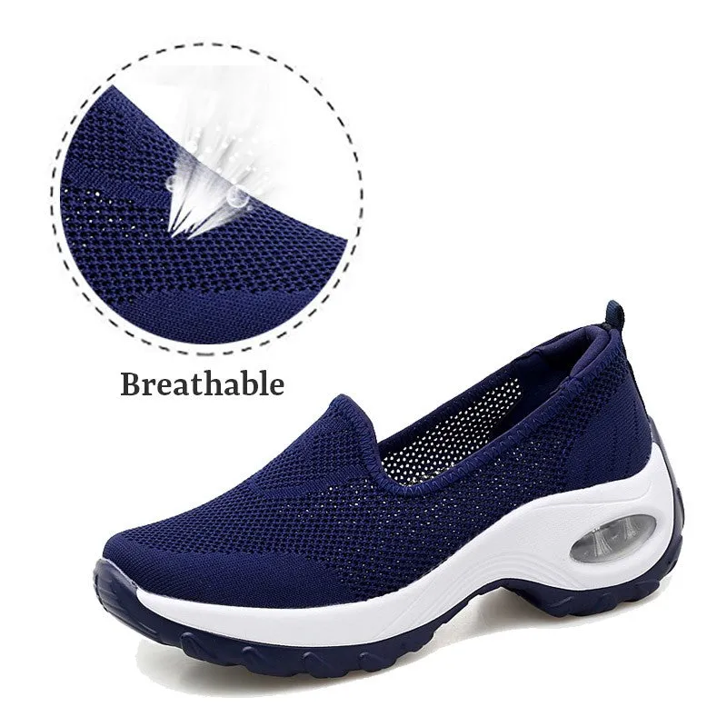 Women's Fashion Flying Woven Cosy Walking Shoes rubber